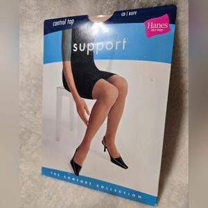 Hanes Control Top Support Buff Hosiery NIP Size: CD